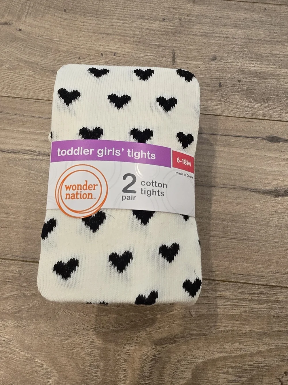 🌻 NWT Baby Girl Tights Set - Cream Heart & Heather Grey Cable Knit Size 6-18M
